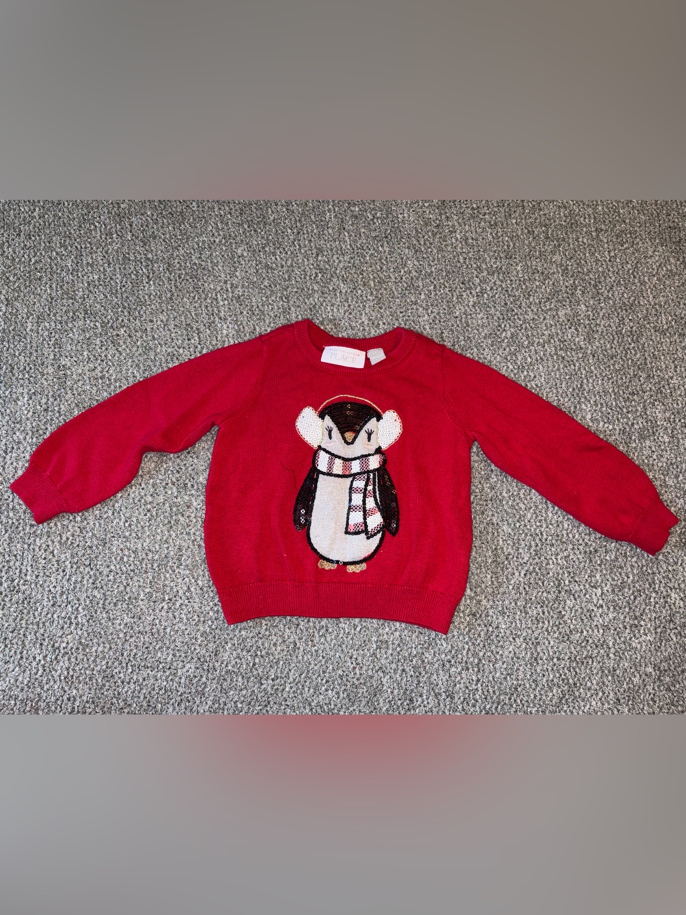 The Children's Place Red Penguin Knit Sweater
